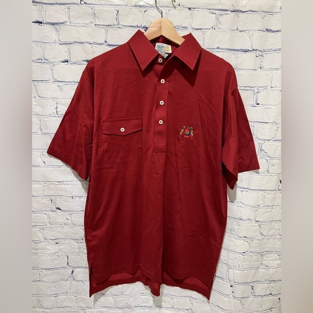 IZOD Club Polo Shirt Short Sleeve 3 Button Red Mens Size Medium